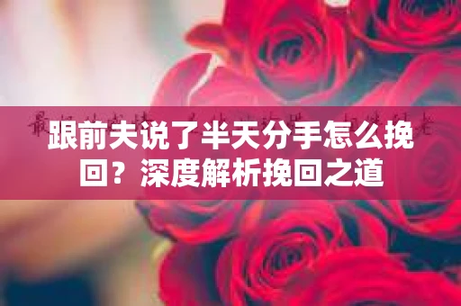 跟前夫说了半天分手怎么挽回?深度解析挽回之道 跟前夫说了半天分手怎么挽回?深度解析挽回之道