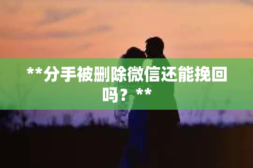 **分手被删除微信还能挽回吗？**