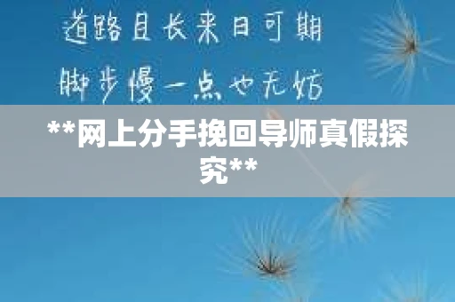 **网上分手挽回导师真假探究**