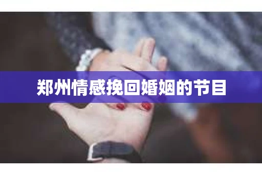 郑州情感挽回婚姻的节目