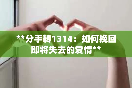 **分手转1314：如何挽回即将失去的爱情**