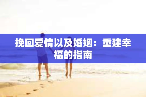 挽回爱情以及婚姻：重建幸福的指南