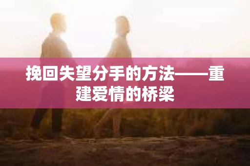 挽回失望分手的方法——重建爱情的桥梁