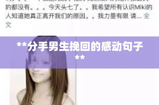 **分手男生挽回的感动句子**