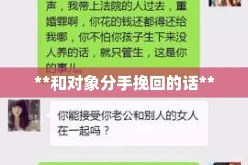 **和对象分手挽回的话**