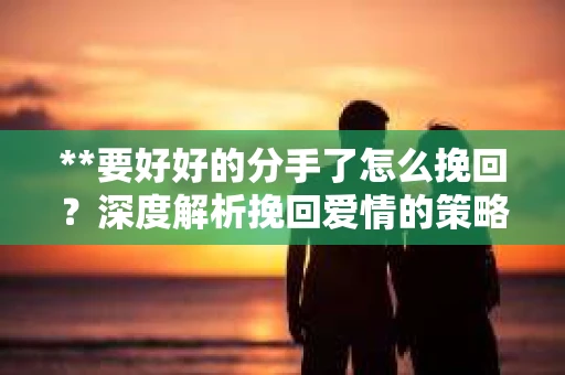 **要好好的分手了怎么挽回？深度解析挽回爱情的策略**