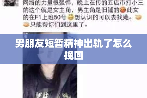 男朋友短暂精神出轨了怎么挽回