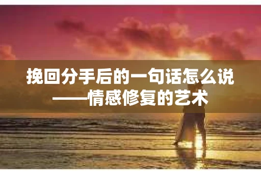 挽回分手后的一句话怎么说——情感修复的艺术