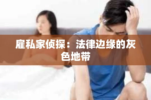 雇私家侦探：法律边缘的灰色地带