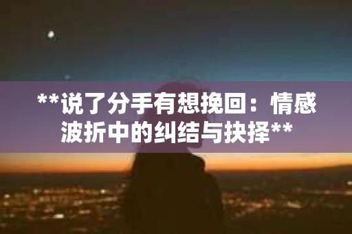 **说了分手有想挽回：情感波折中的纠结与抉择**