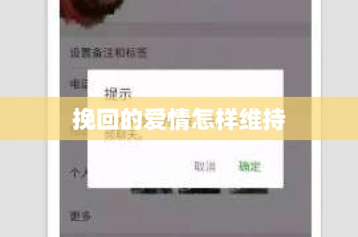 挽回的爱情怎样维持