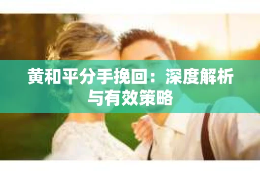 黄和平分手挽回：深度解析与有效策略